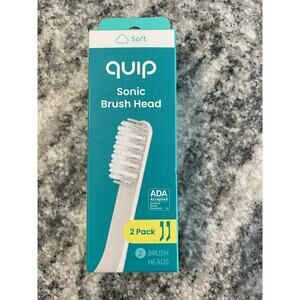 Quip Sonic Toothbrush Replacement Heads for Adults - 2 Pack Soft Bristles